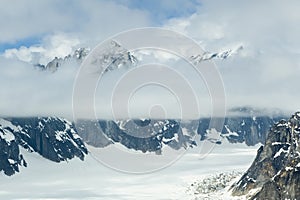 Glacial valley and mountains