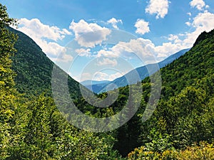 The glacially carved valley in New Hampshire