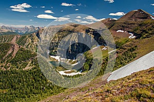 Glaciar lake from BC side of Akamina Ridge trail, Waterton Lakes NP, Canada photo