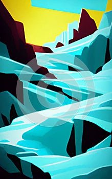 Glacier - abstract digital art