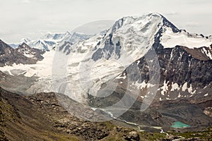 Glacier at Ala-Kul lake. Kyrgyzstan