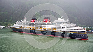 Ocean cruising with the Disney ship on its way to Glacier Bay, Alaska