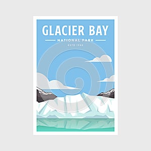 Glacier Bay National Park poster vector illustration design