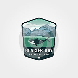 Glacier bay national park vector patch logo symbol illustration design