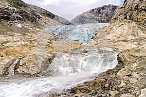 Glacier becoming a river photo