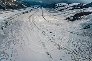 Glacier blue pools view in Wrangell-st. Elias national park