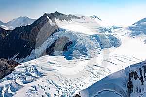 Glacier cascading down St Elias icefield Kluane NP