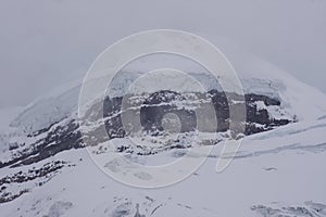 Glacier of the Cotopaxi volcano that is located in the city of Latacunga, Ecuador