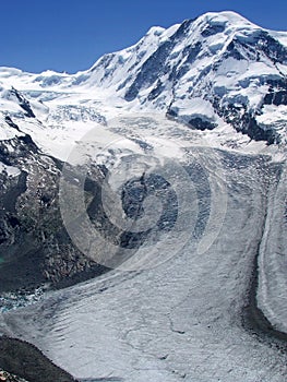Glacier of Gornergrat mountain in Switzerland