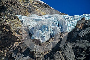 Glacier in high mountains in Himalayas