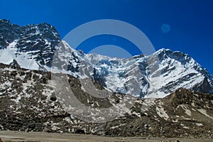 Glacier in high mountains in Himalayas