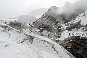 Glacier at Huayna Potosi mountain