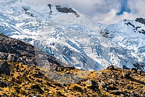 Glacier at the Huaytapallana mountain range in Huancayo, Peru photo