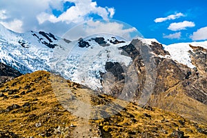 Glacier at the Huaytapallana mountain range in Huancayo, Peru photo