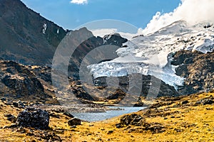 Glacier at the Huaytapallana mountain range in Huancayo, Peru photo