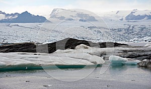 Glacier ice on Jokulsarlon lake