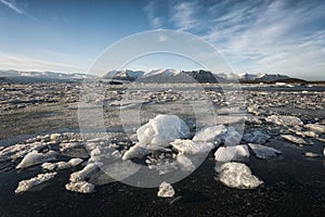 Glacier ice at JÃÂ¶kulsarlon, Iceland photo