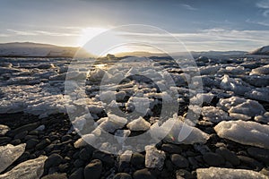 Glacier ice at JÃ¶kulsarlon, Iceland