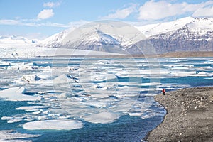 Glacier ice lagoon in Jokullsarlon