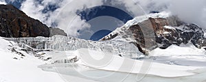 Glacier icefall panorama, Everest region, Himalayas, Nepal