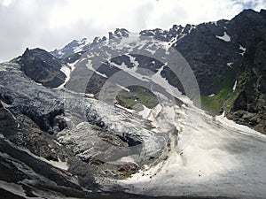 Glacier in kabarda republik russian federation