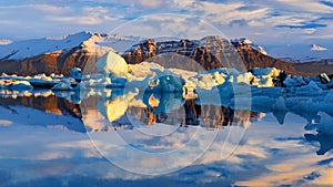 Glacier Lagoon in east Iceland, nature