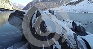 Glacier lagoon in Tibet