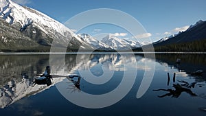 Glacier lake in Canmore Alberta