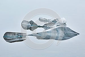 Glacier lake in Iceland, beautiful blocks of ice