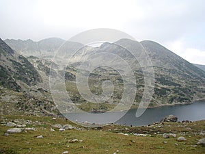 Glacier lake mountain side