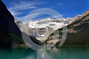 A glacier lake in rockies mountains