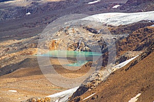 Glacier melting in summer sun in Ã–tztal alps