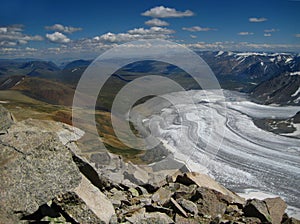 Glacier in Mongolia in the Altai Tavan Bogd National Park photo