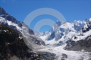 Glacier in Mont-blanc massive
