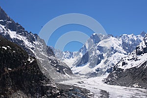 Glacier in Mont-blanc massive