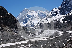 Glacier in Mont-blanc massive