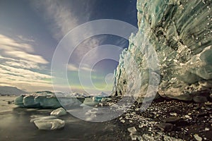 Glacier in moon lights