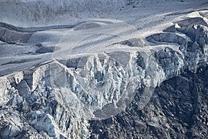 Glacier moraine of Disgrazia mount in the italian alps in Valmalenco