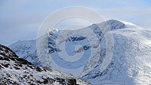 Glacier from mount Hoven in Loen in Vestland in Norway