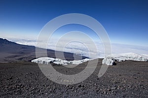 Glacier on the Mount Kilimanjaro in Africa