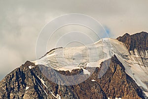 Glacier mount weisskugel palla bianca in the Ã¶tztal alps on the frontier from austria to italy