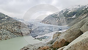 Glacier on the mountain landscape , beautiful nature background