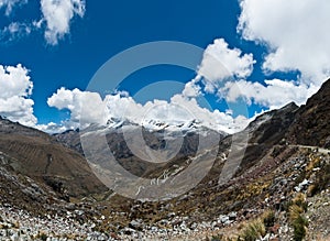 Glacier and mountain roads in Peru photo