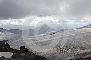 Glacier in the mountains of the Caucasus