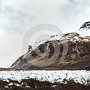 Glacier and mountains in Iceland