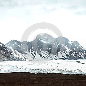 Glacier and mountains in Iceland