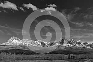 Glacier National Park in black and white