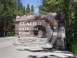 Glacier National Park entrance photo