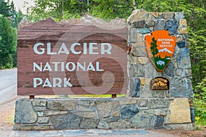 Glacier National Park sign