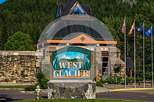 Glacier national park sign in montana